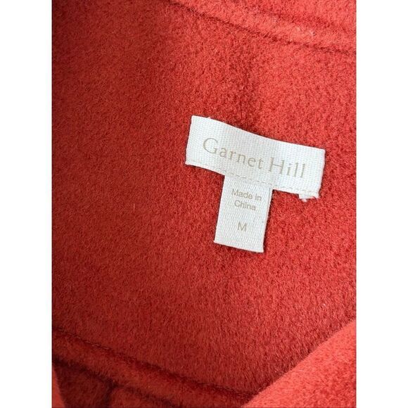 Garnet Hill Jacket Lightweight Wool Blend Shirt Button Front Brick Brown Red siz - Picture 4 of 9